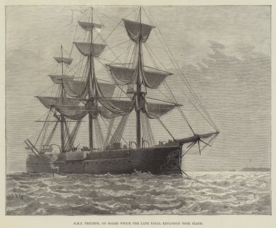 Ölümcül Patlamanın Geçtiği Gemide HMS Triumph (gravür) by English School