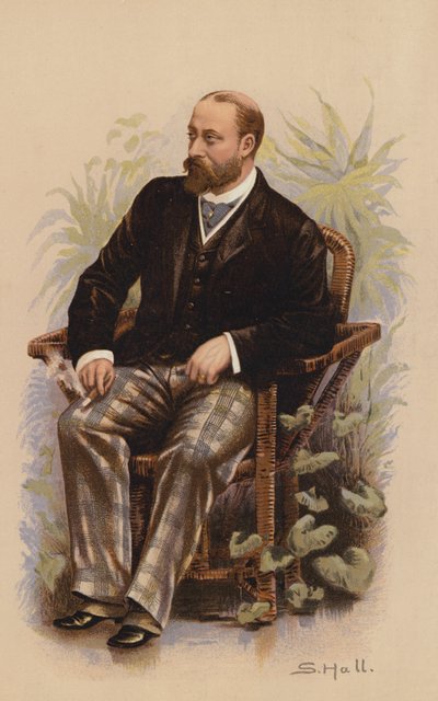 HRH Galler Prensi, geleceğin Kralı VII Edward (renkli taş baskı) by English School
