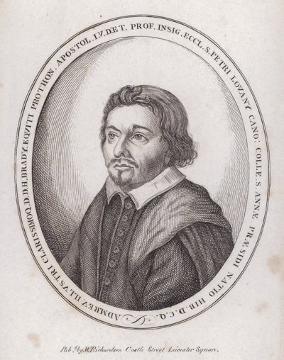 H Brady, 17. yüzyılın sonlarında kilise hukuku üzerine bir kitabın İngiliz yayıncısı (gravür) by English School