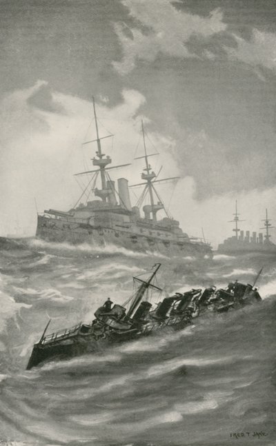 İngiliz Kanalında H. M. S. Mars, Korkunç ve Dragon Seyir by English School