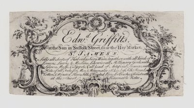 Tuhafiyeler, Edward Griffitts, ticari kart by English School