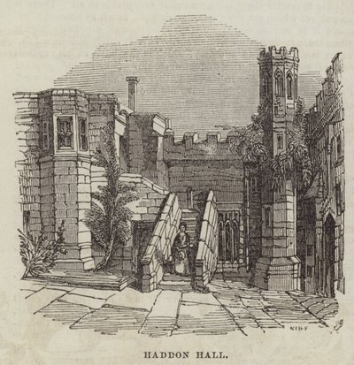 Haddon Salonu (gravür) by English School