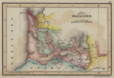 Manaşşe Yarım Kabilesi (renkli gravür) by English School