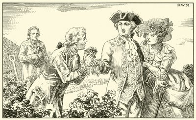 Majestelerine bir demet patates çiçeği verdi (kağıt üzerine mürekkep) by English School