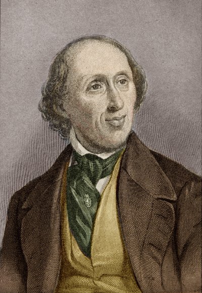 Hans Christian Andersen (1805-75) (daha sonra renklendirme) by English School