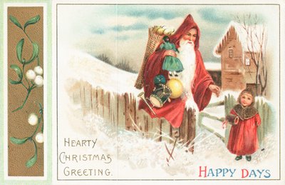 Mutlu Günler - Noel Baba ve Kız, Noel Kartı by English School