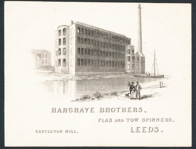 Hargrave Brothers, keten ve yedekte eğiriciler, ticaret kartı by English School