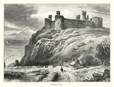 Harlech Kalesi (gravür) by English School