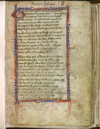 Harley 2392, f.1 Troilus ve Criseyde, Geoffrey Chaucer (parşömen) by English School
