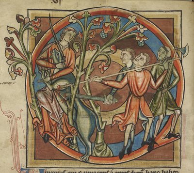 Harley 4751, f.6v Tekboynuz bir bakire tarafından ayartıldı, bir 