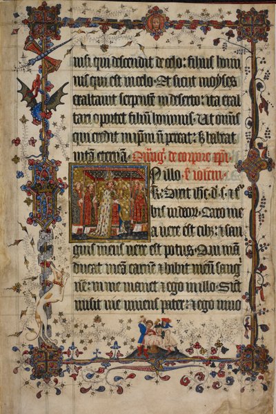 Harley 7026, f.13 The Feast of Corpus Christi, Lovel Lectionary