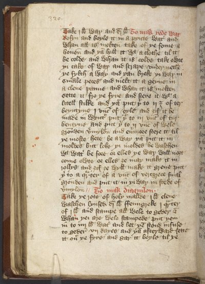 Harley MS 2378 Tıbbi ve mutfak tarifleri, c.1395 (parşömen üzerine mürekkep) by English School
