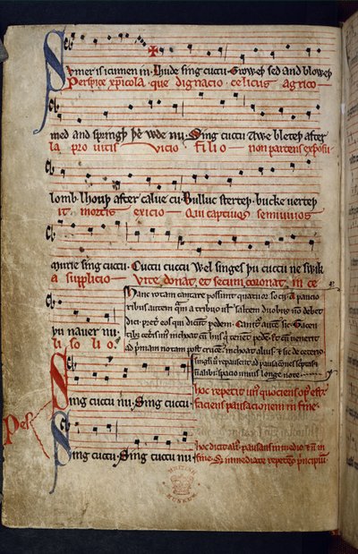 Harley MS 978 f.11v Musical Miscellany, 