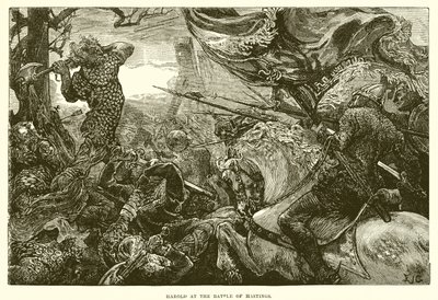 Hastings savaşında Harold by English School