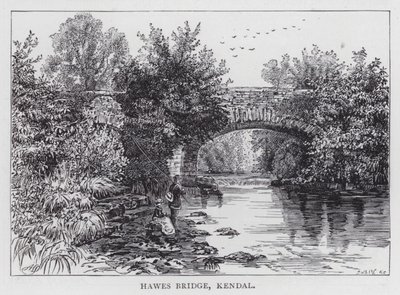 Hawes Köprüsü, Kendal (gravür) by English School