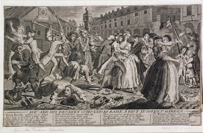 O ve Sarhoş Arkadaşları Covent Garden'da İsyan Çıkardı, 1735 by English School