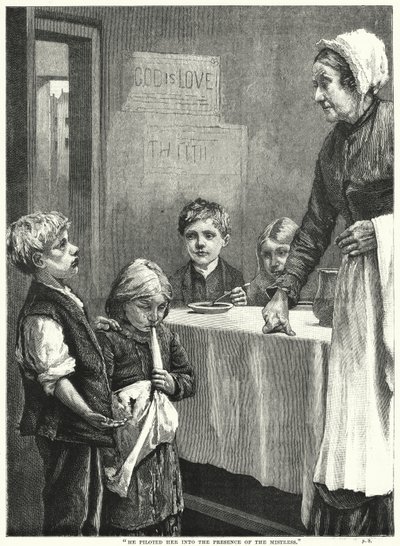 "Onu metresinin huzuruna çıkardı" (gravür) by English School