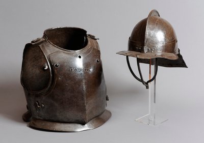 Kask, göğüs zırhı ve sırt plakası, 17. yüzyıl ortası (metal) by English School
