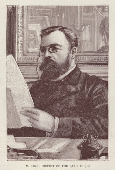 Henri Loze, Fransız politikacı ve Paris Polis Müdürü (litho) by English School