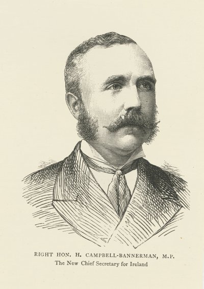 Henry Campbell-Bannerman İrlanda Genel Sekreteri olarak (gravür) by English School