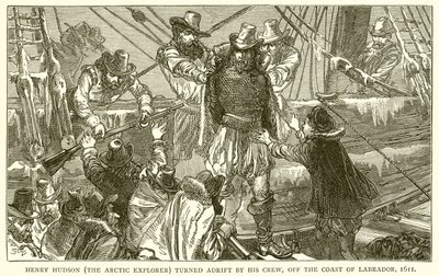 Henry Hudson (Arctic Explorer) Labrador Sahili açıklarında Mürettebatı Tarafından Sürüklendi, 1611 by English School