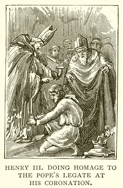 Henry III, Taç Giyme Töreninde Papa Elçisine Saygı Gösterirken by English School