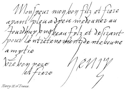 Fransa Henry III by English School