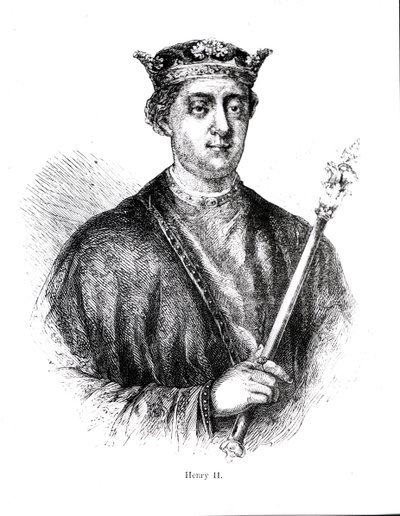 Henry II (1133-89) (gravür) (bundw fotoğrafı) by English School