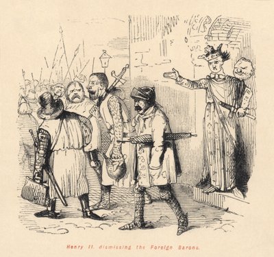Henry II (1133-89) yabancı baronları görevden alıyor by English School