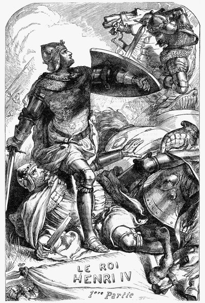 Henry IV (Henry IV) - “” William Shakespeare tarafından tamamlanan eserler”deki illüstrasyon 1866 - Bu baskının çizimleri ve genel biçimi, Cassell