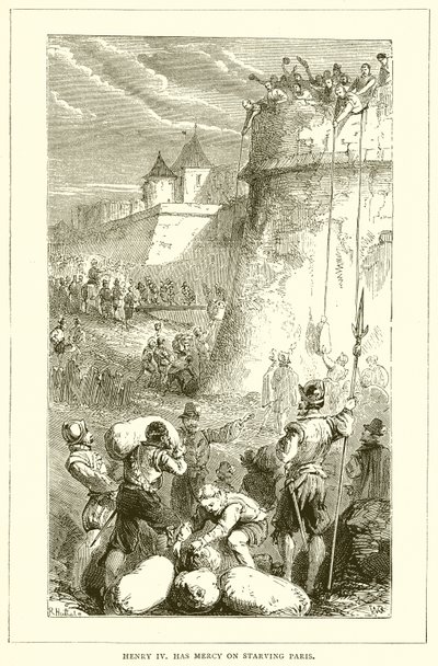 Henry IV, Açlıktan Ölen Paris'e Merhamet Ediyor by English School