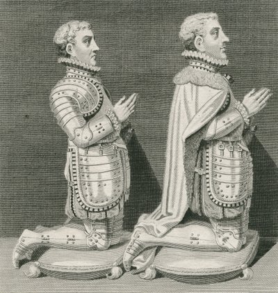Henry Stuart, Lord Darnley ve kardeşi Charles Stuart, Lennox Kontu, annelerinin Westminster Abbey