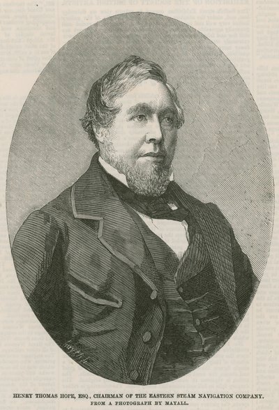 Doğu Buharlı Navigasyon Şirketi Başkanı Henry Thomas Hope by English School