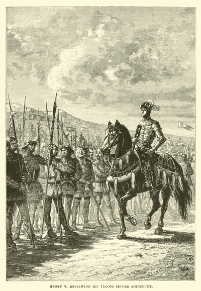 Henry V, birliklerini Agincourt