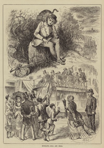 Highgate, Gerçek ve İdeal (gravür) by English School