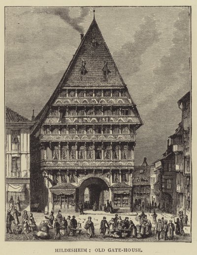 Hildesheim, Eski Kapı Evi (gravür) by English School