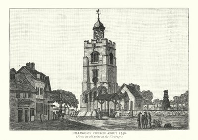 Hillingdon Kilisesi yaklaşık 1740 (gravür) by English School