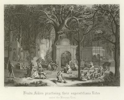 Batıl ayinlerini uygulayan Hindu fakirleri by English School