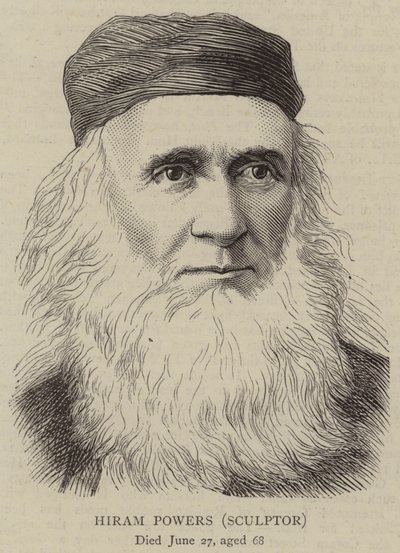 Hiram Powers, Heykeltıraş (gravür) by English School