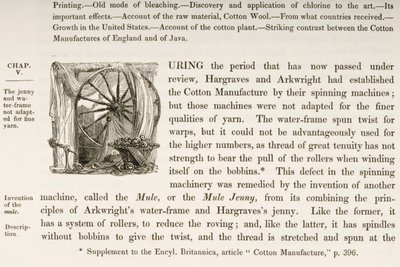 Historiated initial D, from a book on British Cotton Manufacturing  by English School