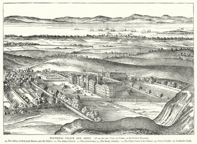 Holyrood Sarayı ve Manastırı (gravür) by English School
