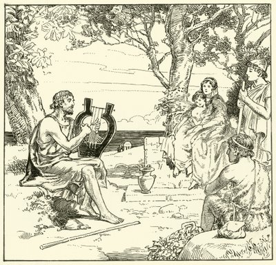 Homeros (kağıt üzerine mürekkep) by English School