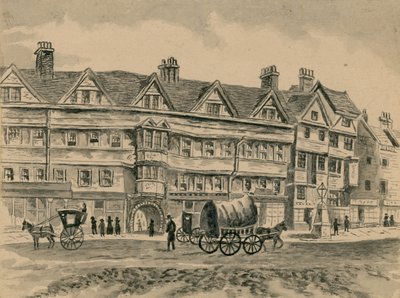 Staple Inn önünden geçen at arabası (kağıt üzerinde wc) by English School