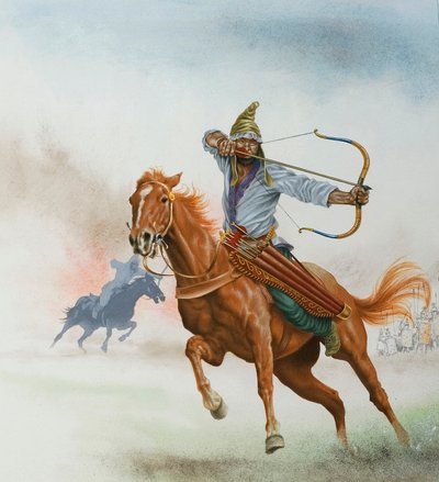 Bozkır Atlıları (kağıt üzerine guaj) by English School