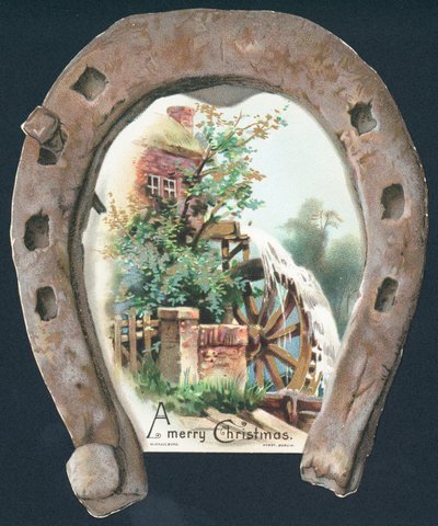 At nalı ve su değirmeni resmi, Noel kartı by English School