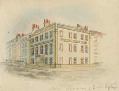 Kadınlar Hastanesi, Soho Square, Londra (kağıt üzerinde wc) by English School