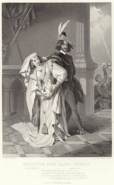Hotspur ve Lady Percy, Kral Henry IV, Kısım I, Perde II, Sahne III by English School