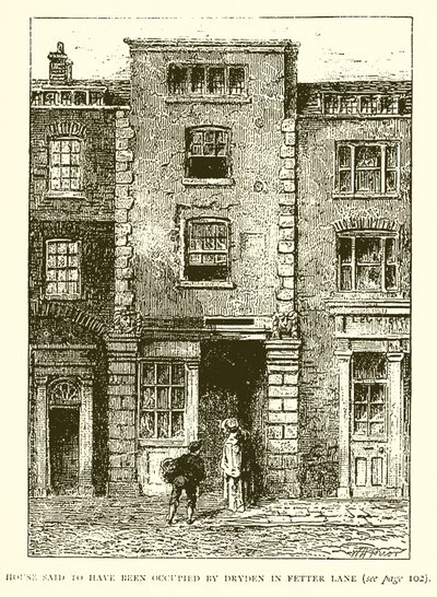 Evin Fetter Lane'de Dryden tarafından işgal edildiği söyleniyor. by English School