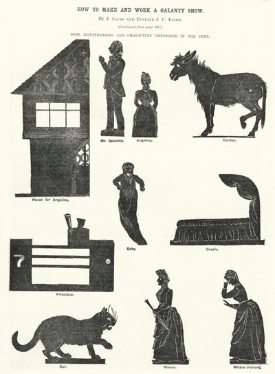 J Sachs ve Eustace J C Baird tarafından bir Galanty Gösterisi Nasıl Yapılır ve Çalışılır (gravür) by English School