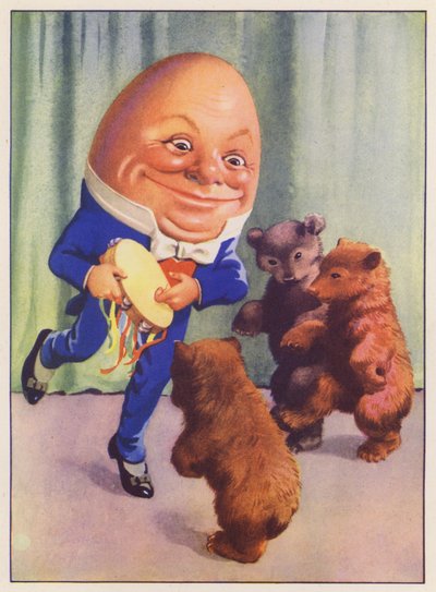 Humpty Dumpty ve Üç Ayı (renkli taş baskı) by English School
